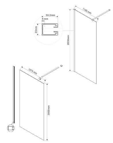 Душевая стенка Vincea Walk-In VSW-1H110CLBN