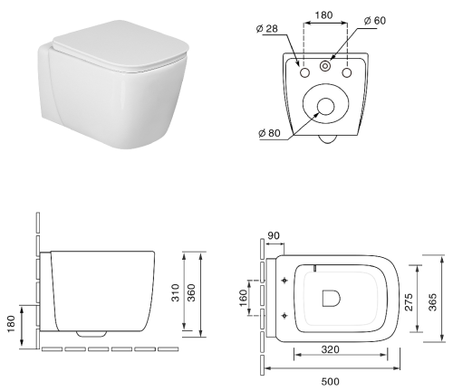 Комплект Oliveeka инсталляция OL-MQ-003 с унитазом OL-G1 и кнопкой OL-E12-BGM