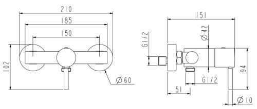 Смеситель для душа Nemo Round NM-2341MB matte black