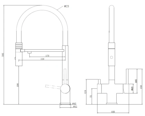 Смеситель для кухни Vincea VKF-120MB