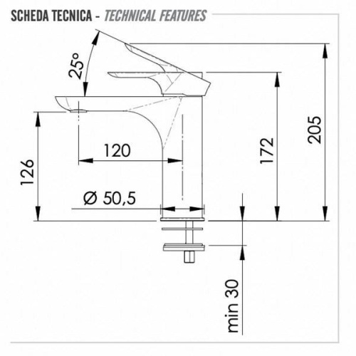 Смеситель для раковины Remer Infinity I12XV, сталь