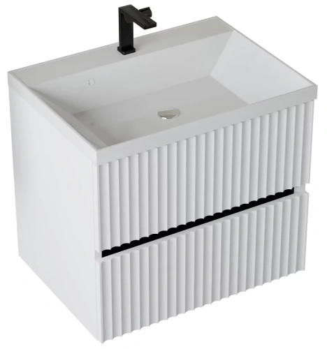 Тумба подвесная Vela Волна 60П под Classica (белый мат) черный гола TU0119