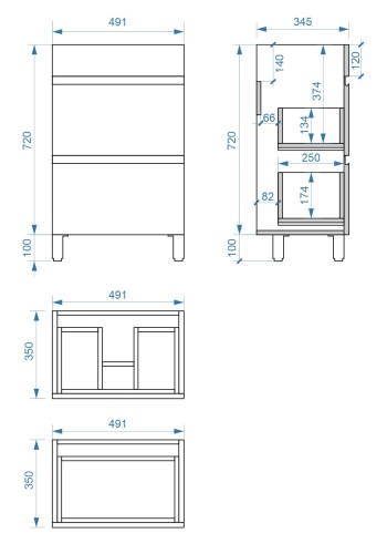 Тумба напольная Vela Мира 50Н под Classica (черный) TU1302