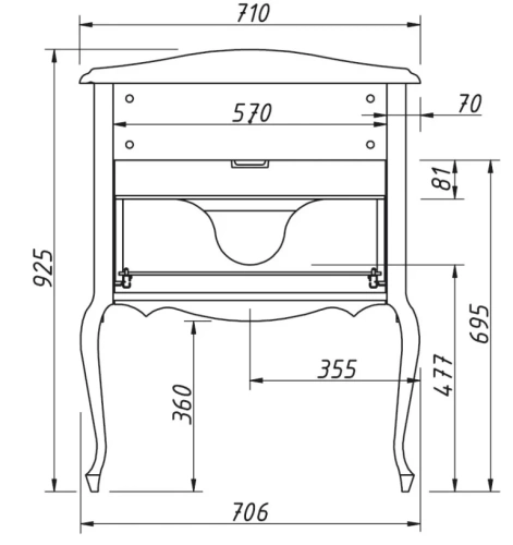 Тумба напольная Caprigo Bourget 70 11011-B002