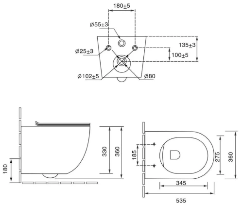 Унитаз подвесной Vincea Globo VT1-14TMA