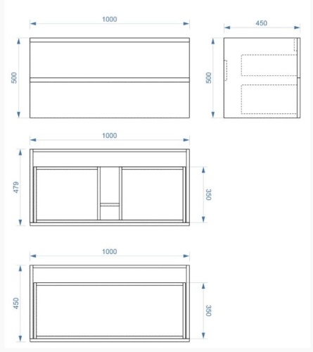 Тумба подвесная Vela Каскад 100П под Classica (дуб галифакс) TU68375