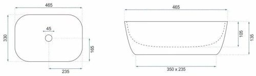 Умывальник Rea Belinda Copper Brush U6384