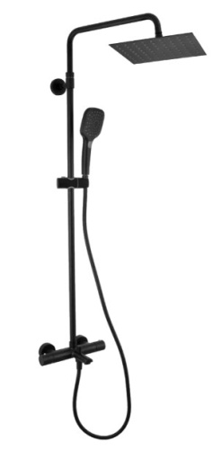 Душевая система Remer EQ34A8CPUFS25NO, черный матовый