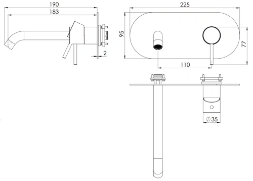 Смеситель для раковины Remer X-style X15LWBNO, черный матовый