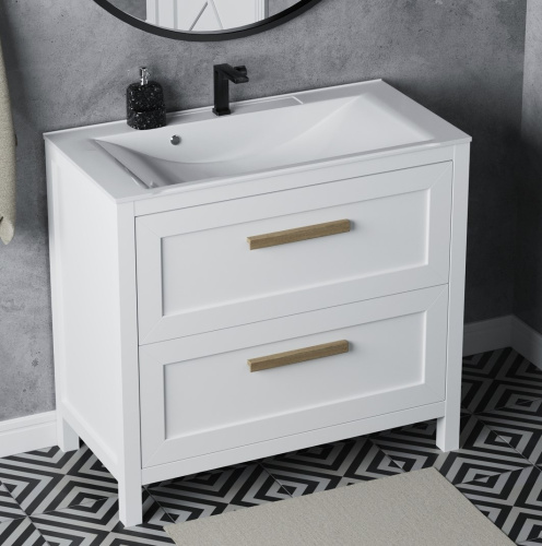 Тумба напольная Vela Фаворит массив 90Н (белый) под Milen TU69303