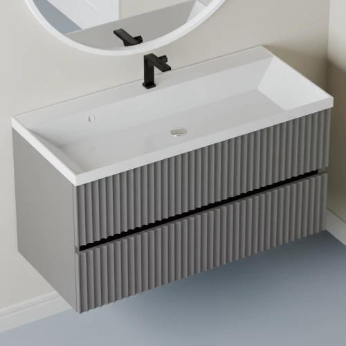 Тумба подвесная Vela Волна 80П под Classica (серый мат) черный гола TU2273