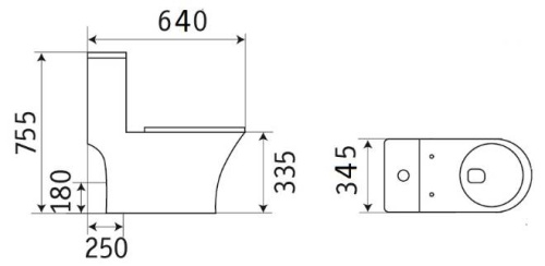 Унитаз напольный Ceramalux 1217P
