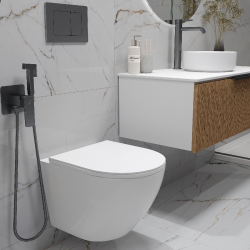 Комплект Oliveeka инсталляция OL-MQ-003 с унитазом OL-6016 и кнопкой OL-E12-BGM