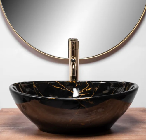 Умывальник Rea Sofia Black Marble U5611