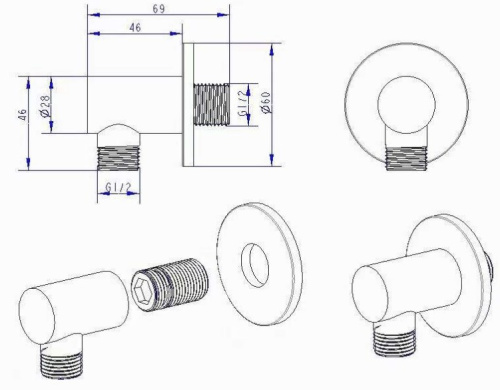 Выпуск из стены Nemo NM-4002BGM brush gun metal