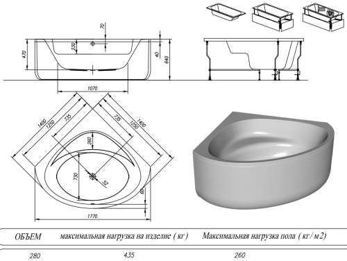 Ванна акриловая Kolpa-San Dolores 140x140