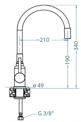 Смеситель для кухни Alveus FLEXA GREY CHR 1147026