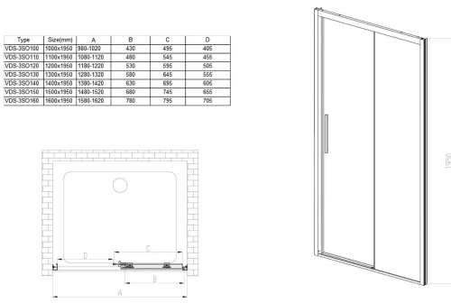 Душевая дверь Vincea Soft VDS-3SO130CLGM