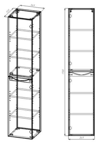 Пенал подвесной Vincea Mia VSC-2M170BT-R