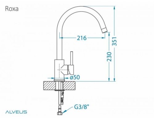 Смеситель для кухни Alveus ROXA CHR 1129038