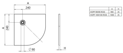 Душевой поддон Kolpa-san Hopp R 100x100 R55 white 575390