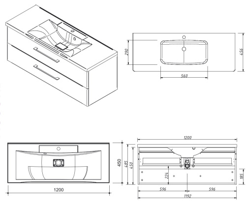 Тумба подвесная Caprigo Accord 120 2215-SF024