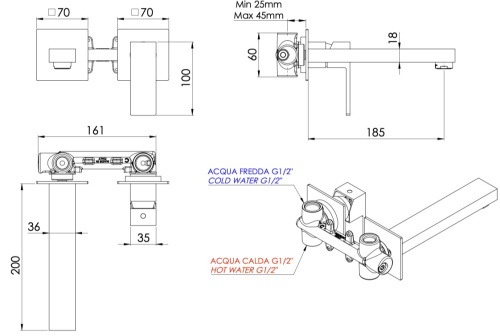 Смеситель для раковины Mariani Rebel B37565REP