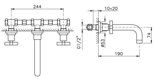 Смеситель для раковины Nicolazzi Monte Croce 2207EXTCR29