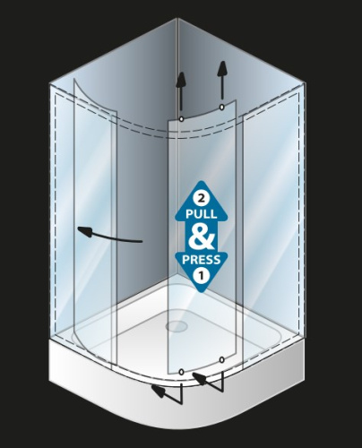 Душевой уголок Kolpa-San Eco quat TKP 90 black transparent 515300