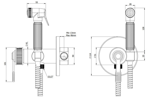 Гигиенический душ Remer Atelier AL65ZXV, сталь