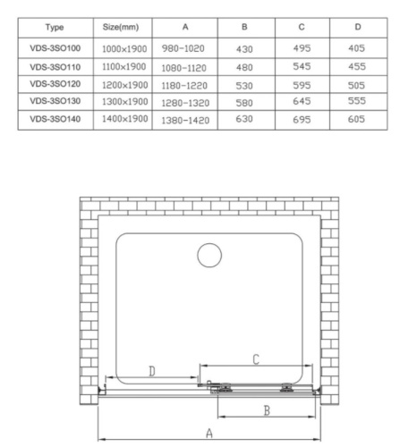 Душевая дверь Vincea Soft VDS-3SO100CL