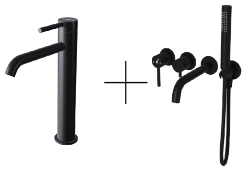 Душевая система для ванны со смесителем Oliveeka OL-889017+88239017-MB