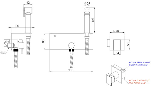 Гигиенический душ Daniel Skyline SK646Z4DCTCR