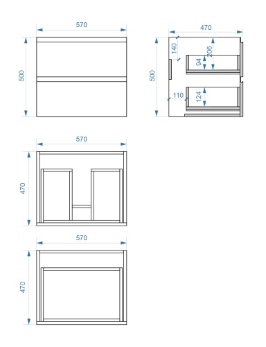 Тумба подвесная Vela Мира 58П под Alice (белый глянец) TU14587