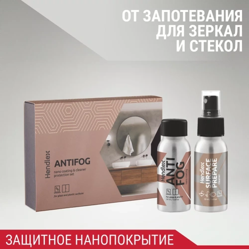 Набор против запотевания стеклянных и пластиковых поверхностей в ванной Hendlex Antifog HOME SET