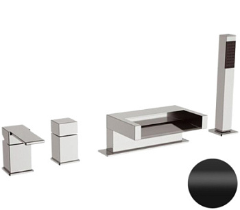 Смеситель для ванны Remer Qubika Cascata QC06NO, черный матовый