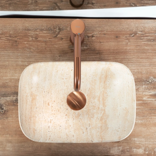 Умывальник Rea Belinda Mini Travertine Matt U4700 Умывальник Rea Belinda Mini Travertine Matt U4700