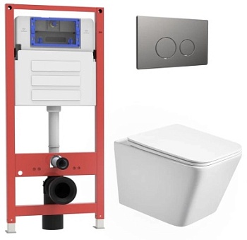 Комплект Oliveeka инсталляция OL-MQ-003 с унитазом OL-5014 и кнопкой OL-R22-BGM