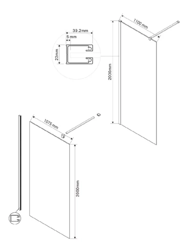 Душевая стенка Vincea Walk-In VSW-1H110CLGM