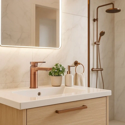 Смеситель для умывальника Rea Argus copper brush B3005