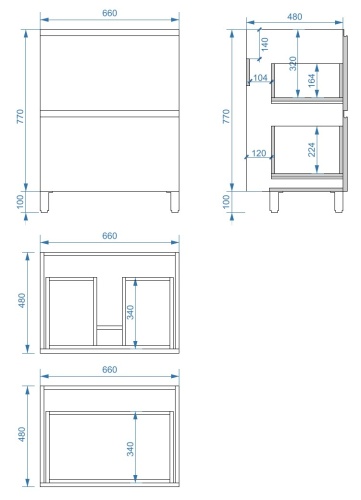 Тумба напольная Vela Мира 66Н TU27018