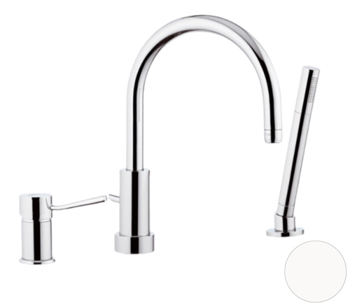 Смеситель для ванны Remer Minimal N072BO, белый матовый