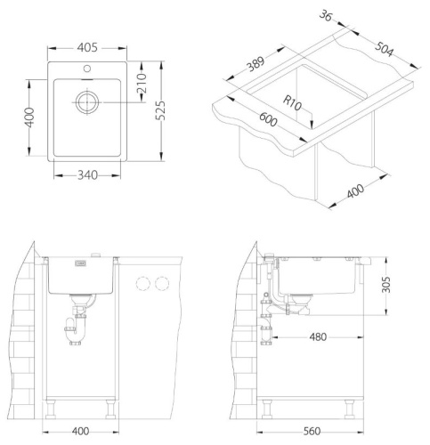 Мойка для кухни Alveus PURE 10 new KMB-90 405x525 1149507
