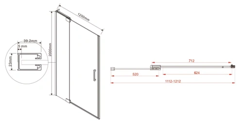 Душевая дверь Vincea Extra VDP-1E1112CLGM
