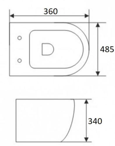 Унитаз подвесной Ceramalux B2330B