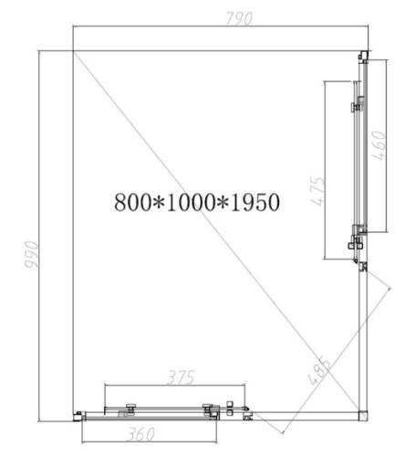 Душевой уголок Vincea Slim-N VSS-4SN9010CLGM