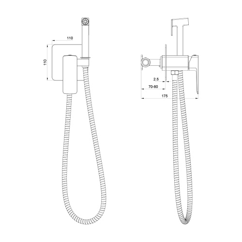 Гигиенический душ Oliveeka OL-829003-BGM