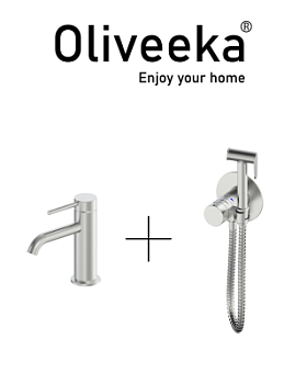 Гигиенический душ с термостатом со смесителем Oliveeka OL-829909+88139017-BN, никель матовый