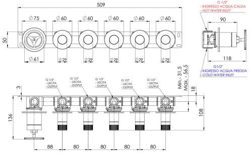 Смеситель для душа Remer Chrono CH98D5P