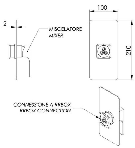 Смеситель для душа Remer Absolute AU30KBNO, чёрный матовый